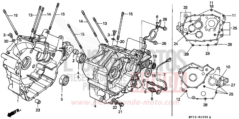 CRANKCASE for Africa Twin 750 NOIR (NH1) from 1998